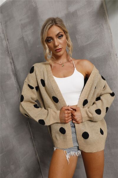 Polka Dot Open Front Cardigan